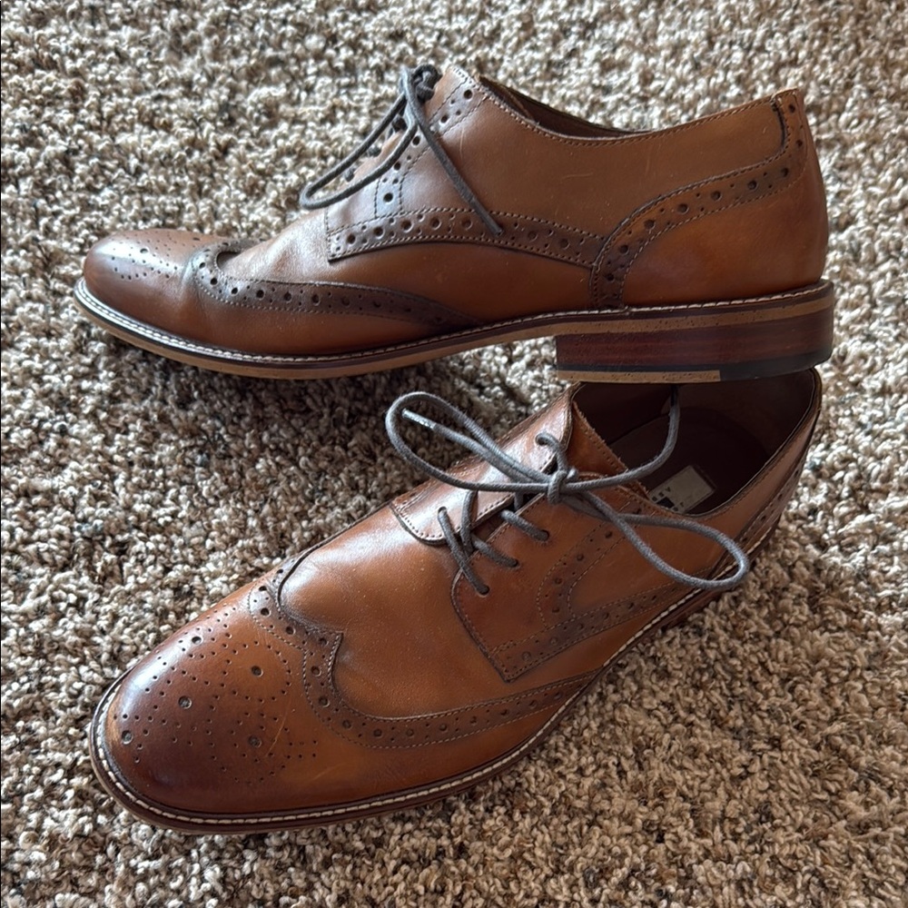 Men’s Joseph Abboud Brown Leather Oxford Brogues dress shoes